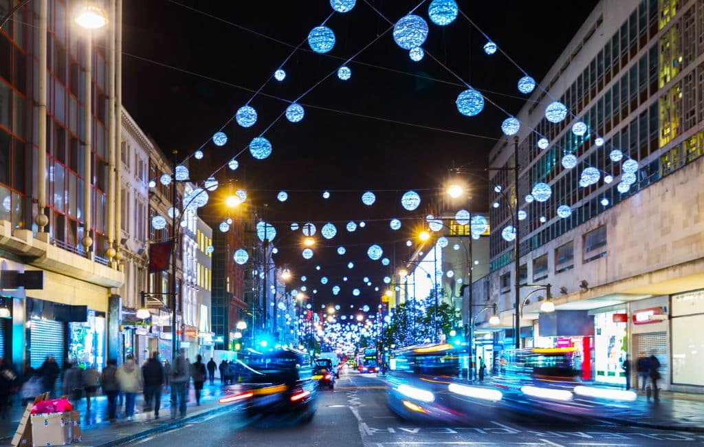 London Christmas lights walking route Deposit Photos