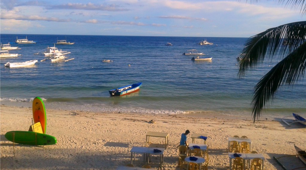 The beach at Alona on Panglao Island.
