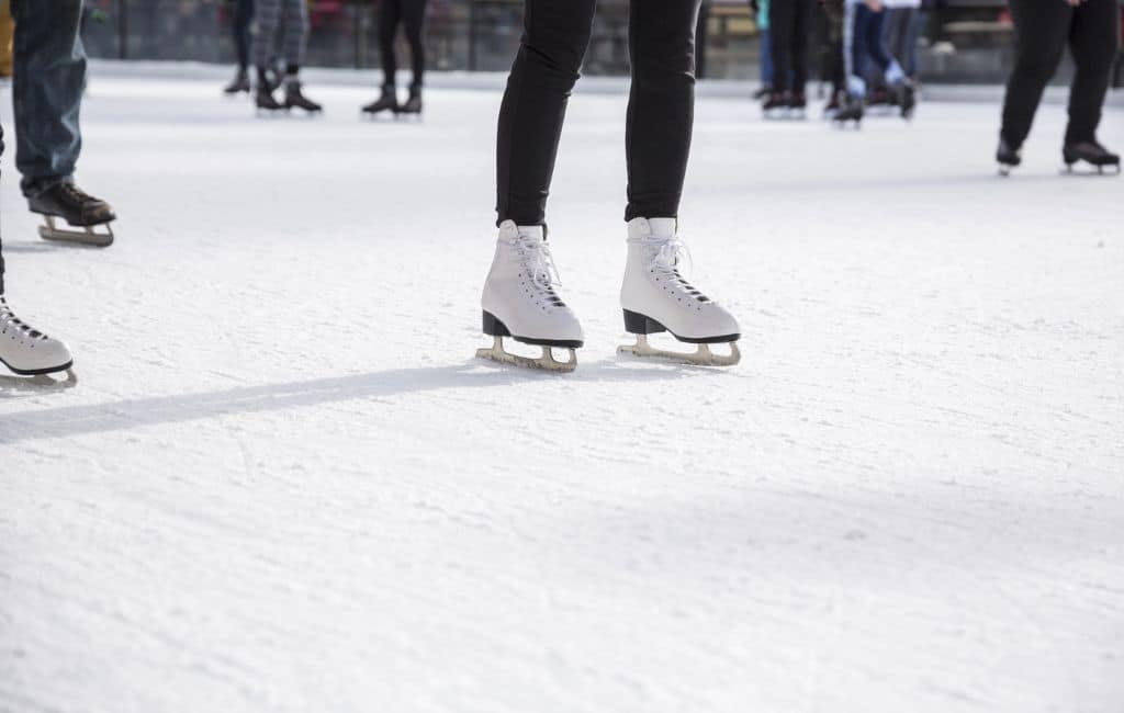 Ice skating in London at Christmas